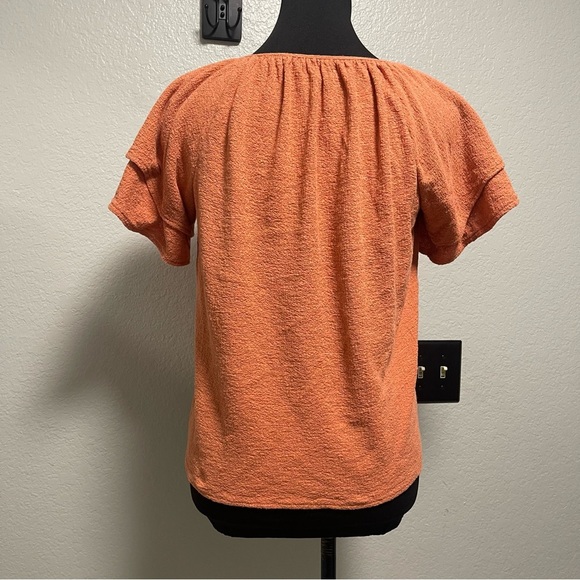 Madewell Texture & Thread Tiered-Sleeve Sweet Dahlia Top Size Small - Picture 6 of 7